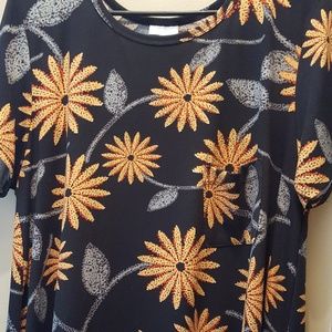 LuLaRoe Black and Orange Floral High Low Dress